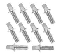 Toyvian 10pcs M6 Drum Screws Kit Silver-plated Iron Fine Polishing Easy Installation Drum Mount Replacement Hardware for Beginners and Professional Drummers