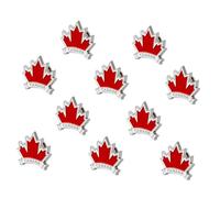 Toyvian 10PCS Metal Enamel Pins for Travel Business Meetings and Daily Wear Stylish Canadian Flag Badge for Men and Women