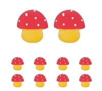 Toyvian 10pcs Mini Garden Stepping Stones Mushroom Shape Resin Lightweight Low Maintenance Fairy Garden Accessories for Terrarium and Craft Scenes