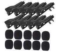 Toyvian 10pcs Mini Lavalier Microphone Clip Set Iron Clips and Covers for Interviews Lectures Online Meetings and Voice Recording
