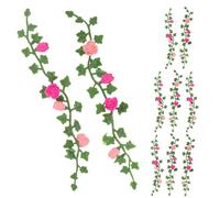 Toyvian 10Pcs Miniature Artificial Rose Vine and Hanging Greenery Set, Small Realistic Climbing Roses and Flower Vines for Dollhouse Yard Decor, Fairy Garden and Miniature Landscape