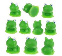 Toyvian 10pcs Miniature Blue-eyed Resin Frog Figurines for Garden Decor Micro Landscape Office Desk and Indoor Bonsai Decorations with Detailed Craftsmanship and Lifelike Design