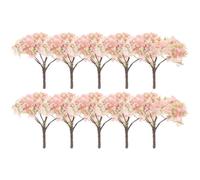 Toyvian 10pcs Miniature Cherry Blossom Trees 6.5cm Faux Cherry Blossom Stems Simulated Japanese Flower Arrangement Miniature Garden Scenery for DIY Model Railroad and Sand Table
