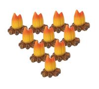 Toyvian 10pcs Miniature Dollhouse Campfire Set Portable Bonfire Model Simulated Flame Decoration for Indoor Outdoor Micro Landscape Play Pretend