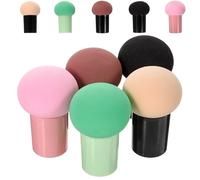 Toyvian 10pcs Mushroom Head Makeup Sponge Puff for Wet and Dry Use Handle Design, Soft Plastic and Sponge Material, Suitable for Beginners, Cosmetic Powder Puff for Smooth Face Application