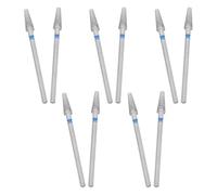 Toyvian 10pcs Nail Drill Bits Set Aluminum Foil Diamond Grinding Heads Flat and Cone Nail Drill Tips for Professional Manicure and Pedicure for Acrylic Gel and Cuticle Removal