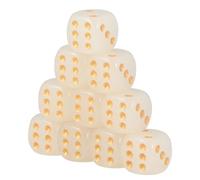 Toyvian 10pcs Noctilucent round Corner Dice with Golden Dots, Acrylic Material for Comfortable Touch Feel, for Ktv and Late-night Shows Party Playthings