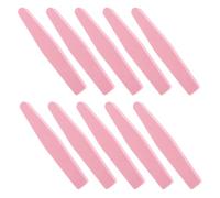 Toyvian 10pcs Pink Sponge Nail Files Round Ends Shape False Nails Double-Sided Waterproof