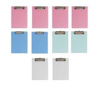 Toyvian 10Pcs Plastic A5 Clipboard Profile Clip Hardboard Paper Holder Writing Memo Folders for School Classrooms Office (Mixed Color)