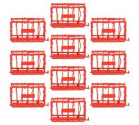 Toyvian 10pcs Plastic Animal Fence Model Cage Set, 11cm Detachable Four-sided Micro Landscape Cages for Dollhouse Decor and Sand Table Accessories