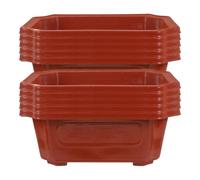 Toyvian 10pcs Plastic Bonsai Pots in Vintage Style Rectangular Red Flower Planters Lightweight and Practical for Planting in Your Garden