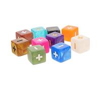 Toyvian 10pcs Plastic Math Dice Addition and Subtraction Symbols for Boys and Girls Educational Math Teaching Toy Classroom Learning Computing Props Random Color