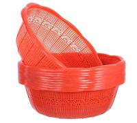 Toyvian 10pcs Plastic Washing Basin Rice Cleaning Basket Kitchen Fruit Vegetable Drain Basket Multi-Functional Kitchen Accessory for Home Use Random Color