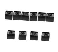 Toyvian 10pcs Portable Abs Injection Molding Microphone Logo Flag Square Cube Shaped Design for Interviews Black Material Logo Area Easy to Carry