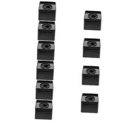 Toyvian 10pcs Portable Abs Injection Molding Square Microphone Logo Flag Station Cube Shaped Interview Mic Flag Station for News Microphone Box