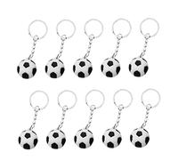 Toyvian 10pcs Portable Football Keychain Bag Hanging Pendants Durable Mini Soft Soccer Decorations for Backpack Accessories Gift