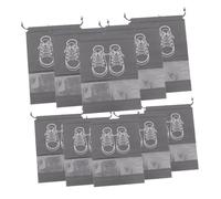Toyvian 10pcs Portable Thickened Non-Woven Shoe Storage Bags with Clear Window Drawstring Organizer Pouch for Travel and Home Use Dustproof Large and Small Shoe Bags for Men and Women