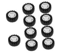 Toyvian 10Pcs Rc Car Wheels Small Plastic Tyres for Model Cars and Toy Vehicles Easy to Assemble Durable Wheels for Diy Projects 1.97X0.79 Inch
