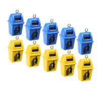 Toyvian 10pcs Resin Mini Trash Can Charms for Jewelry Making DIY Crafts, Blue and Yellow Garbage Can Pendants for Bracelet Decors and Adorable Accessories