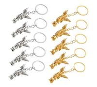 Toyvian 10pcs Retro Metal Angel Keychain Guardian Angel Pendant for Backpack Handbag Keys Elegant Charm for Everyday Use