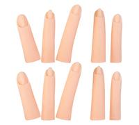 Toyvian 10pcs Silicone Fake Fingers for Nail Art Practice Reusable Flexible Training Models for Acrylic Nails Color Display Washable Manicure Practice Fingers Compatible with Enhancement