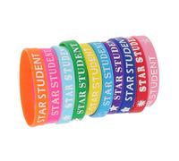 Toyvian 10pcs Silicone Star Student Wristbands Reward Bracelets for Classroom Use and Student Belonging
