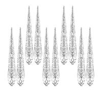 Toyvian 10pcs Silver Iron Halloween Finger Nail Covers Scary Props for Masquerade Parties and Cosplay, Sturdy Fake Nail Extensions for Costume Accessories