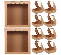 Toyvian 10pcs Small Paper Favor Boxes with Window Display for Birthday Parties and Weddings Sturdy Square Cake and Cupcake Packaging Boxes Elegant Design