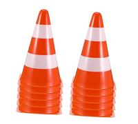 Toyvian 10pcs Small Traffic Cones Tall Plastic Training Roadblock Cones for Soccer Football Basketball Agility Marker Sports Practice Outdoor Activities