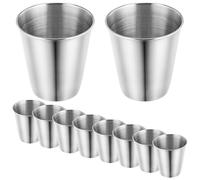 Toyvian 10pcs Stainless Steel Condiment Cups 70ml Sturdy Build, Easy to Maintain Spirits Cups for Picnics and Travel Modern Sl nd Stylish Design