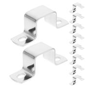 Toyvian 10pcs Stainless Steel U-Shaped Pipe Clamp Saddle Clamp Groove Structure, Heavy Duty Square Tube Bracket for Secure Connection and Easy Installation, for Fence Posts and Automation