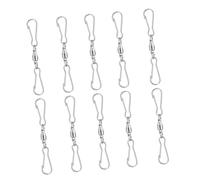 Toyvian 10Pcs Stainless Steel Windsock Clips Rotatable Dual Hooks for Hanging Wind Chimes Bird Feeders Lanterns and Outdoor Decorations Small for Festivals and Garden Use