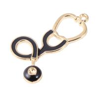 Toyvian 10pcs Stethoscope Pendant Charm Alloy Fine Workmanship Stylish Creative Simple DIY Jewelry Making Accessory for Decorative Accessories and Keyring Black