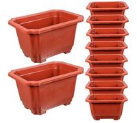 Toyvian 10pcs Thickened Rectangular Bonsai Planter Pots Plastic Plant Containers with Drainage Reusable Flower Pots for Indoor Outdoor Gardening Suitable for Succulents and Small Plants