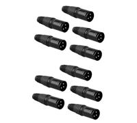 Toyvian 10pcs Three-core Xlr Connector Male Microphone Plug Durable Housing Contacts for Diy Audio Cables Compatible Amplifiers Mixers and Sound Equipment