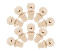 Toyvian 10pcs Unfinished Wood Finials Precision Wooden Cap Beige Wood Tight Seal Detachable Design for Bottling Project Professional Use