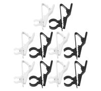 Toyvian 10pcs Universal Lavalier Microphone Clips Set with 8.5mm Black and 6mm White Mounts, Small Lapel Mic Holder Clips for Collar Tie Lavalier Mics Suitable for Recording and Live