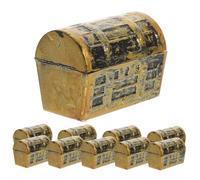 Toyvian 10pcs Vintage Mini Treasure Chests Decorative Pirate Treasure Box Model for Dollhouse Accessories Party Supplies Desktop Aquarium Decor