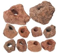 Toyvian 10pcs Volcanic Stone Aquarium Rock Cave for Fish Tank Decoration Suitable for Fresh and Salt Water Long-term Underwater Use Natural Fish Shelter Ornament for Aquarium Habitat