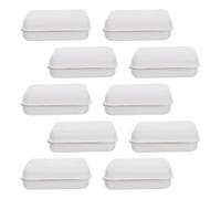 Toyvian 10pcs White Paper Pulp Bar Soap Boxes with Lid, Multi-functional Storage and Convenient Opening, for Gym and Camping, Eco-friendly Handmade Soap Packaging Supplies