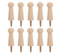 Toyvian 10pcs Wooden Shaker Peg Hooks Unfinished Screw-in Wall Mounted Coat Hooks for Towels Hats Bags 18x50mm for Entryway Bathroom Kitchen Storage