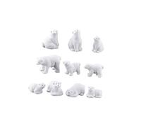 Toyvian 11 Pcs Mini Polar Bear Resin Ornaments Micro Landscape Decoration Desktop Miniature Craft Figurines White Mixed Styles for Home Garden Office