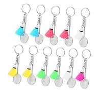 Toyvian 11pcs Mini Badminton Keychain Sports Charm Pendants with Shuttlecock and Racket Designs Compact Lightweight Accessories for Badminton Enthusiasts Birthday Gifts Party Favors