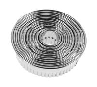 Toyvian 11pcs Stainless Steel Fluted Round Pastry Rings Set Serrated Edge Cookie Cutters for Baking Cakes Biscuits Donuts Dishwasher Safe Moulds for Creative Home Baking