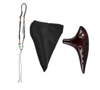 Toyvian 12 Hole Ocarina Ceramics Music Instrument Simple Design Red Brown Ideal for All Ages