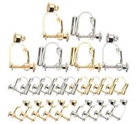 Toyvian 12 Pairs Clip on Earring Converters Metal Ear Clips for Non-Pierced Ears DIY Earring Accessories for Jewelry Making with Screw Adjustable Fit