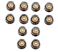 Toyvian 12 Pcs Set Guitar Volume Knobs Set Tone Control Knobs for Electric Guitar High Durability Easy to Fit Install Random Color