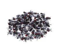 Toyvian 120pcs Realistic Fake Flies Plastic Bugs Prank for Halloween April Fools Day Party Decorations Mini Reusable Portable Small Insect Figures for Fun Surprises and Social Media