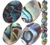 Toyvian 12pcs 10x14mm Oval Flatback Abalone Shell Cabochons for Jewelry Making, Earrings and Necklace Charms Craft Supplies
