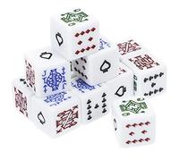 Toyvian 12Pcs 16Mm Six-Sided Poker Dice Set - Acrylic Game Accessories for Poker and Card Games - Smooth Surface and Clear Points for Fun Gaming